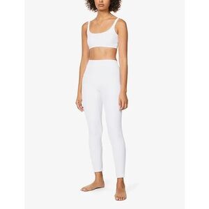 SKIMS Terry High-Rise Cotton-Blend Towelling Leggings - Marble Sz L